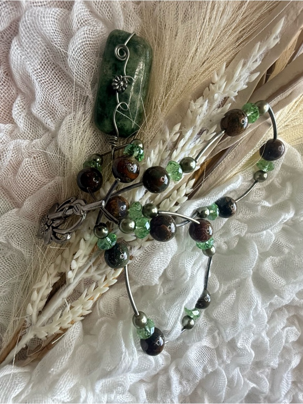 Handmade Rainforest Agate Necklace
